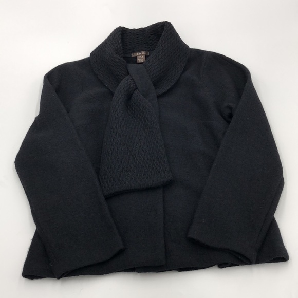 Zoe D. Wool Sweater Jacket with Attached Scarf - Picture 5 of 10